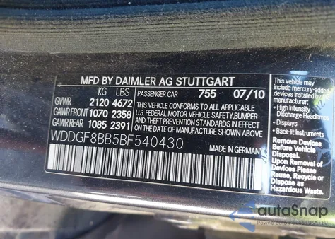 2011 Mercedes-Benz C 300 Luxury 4Matic/Sport 4Matic из США, поврежденный, VIN WDDGF8BB5BF540430